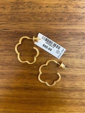 Julie Vos Gold Gardenia Textured Hoop